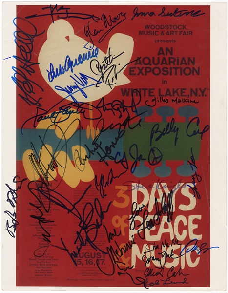 Woodstock Signed Print - 27 Signatures Including Pete Townshend