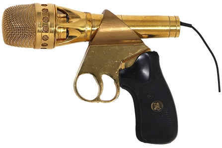 Prince Owned & Stage Used Iconic Golden Gun Microphone - Used During “Diamonds & Pearls” Tour in 1992