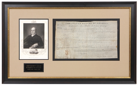 John Quincy Adams Document Signed as President