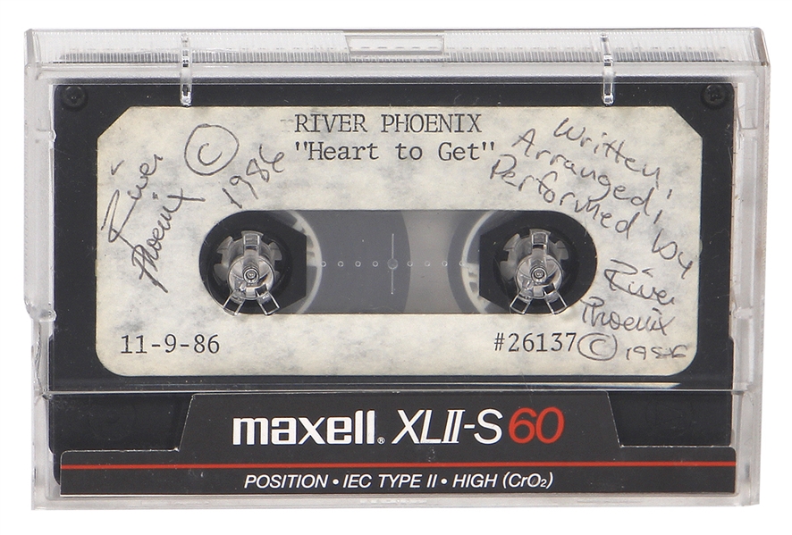 River Phoenix Four Times Signed 1986 “Heart To Get” Original Unreleased Cassette Demo (JSA)