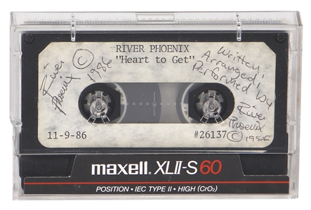 River Phoenix Four Times Signed 1986 “Heart To Get” Original Unreleased Cassette Demo (JSA)