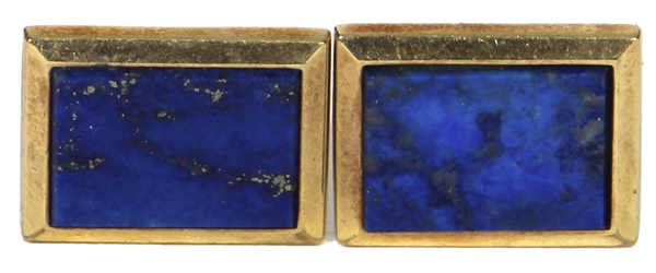 Elvis Presley Owned 8K European Gold and Lapis Cufflinks