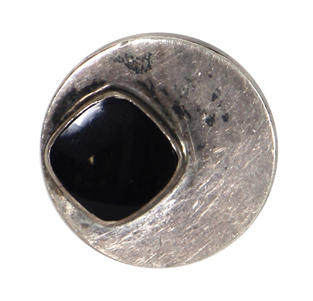 Stevie Nicks Owned & Worn Round Sterling Silver Ring With Black Only