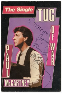 Paul McCartney Signed “Tug of War” Promotional Postcard