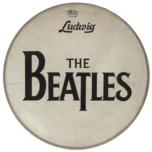 The Beatles Hand Painted “Beatles Drop T” Drumhead - Made for Ringo Starr Circa 1969