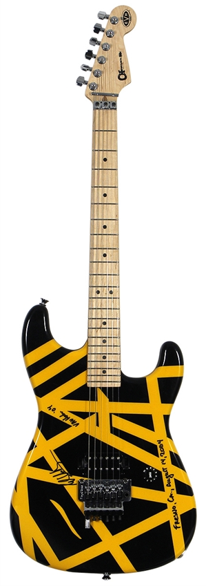 Eddie Van Halen 8/14/04 Stage Used & Hand Striped 2004 Charvel Bumblebee Guitar (EVH LOA)