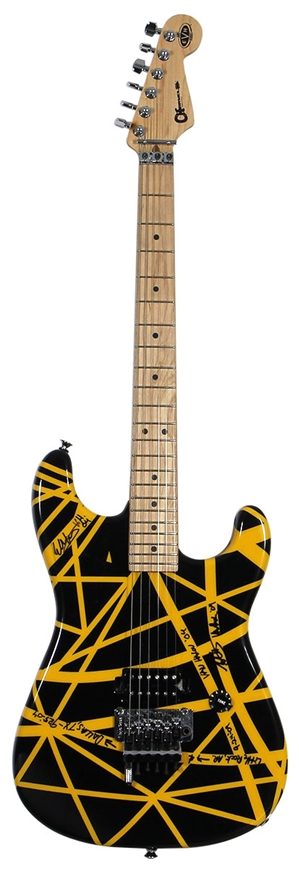 Eddie Van Halen 9/24/04 & 9/25/04 Stage Used & Hand Striped 2004 Charvel Bumblebee Guitar (EVH LOA)