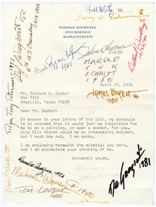 Norman Rockwell Signed 1976 Typed Letter