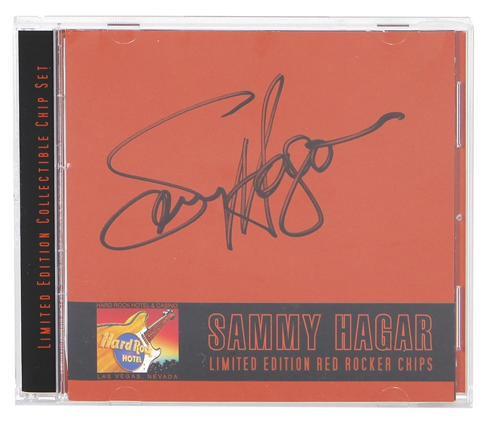 Sammy Hagar Signed Las Vegas Limited Edition Red Rocker “Live” Set of Four Casino Chips With Band Member Only 25$ Chips!