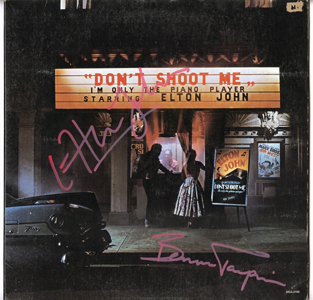 Elton John & Bernie Taupin Signed “Dont Shoot Me, Im Only The Piano Player” Album (Maxim Langstaff Collection)