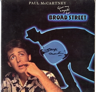 George Martin Signed “Paul McCartney Give My Regards To Broad Street” Album (Maxim Langstaff Collection)