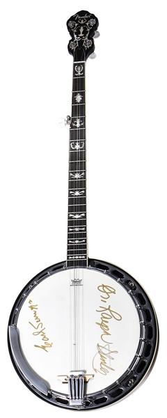 Earl Scruggs & Ralph Stanley Played & Signed Fender Banjo (Maxim Langstaff Collection)