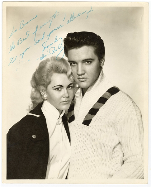 Elvis Presley 1959 Signed Never-Before-Seen Photograph with Ex-Fiancee Bonnie B - Best Signed Photograph Offered in Public Auction! (Bonnie B Collection)