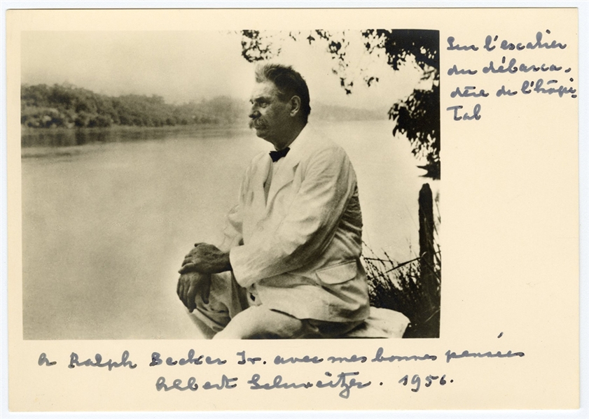 Albert Schweitzer Signed Photograph in the Congo