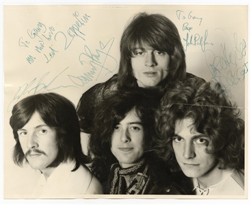 Led Zeppelin Signed 8 x 10 Original Photograph with John Bonham! (JSA) (Gary Switlo Collection)