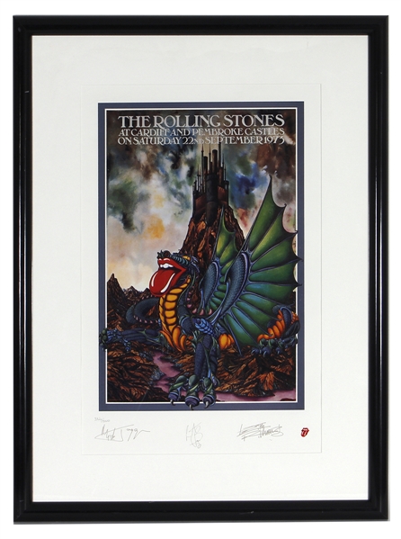 Rolling Stones Original Cardiff and Pembroke Limited Edition Plate Signature Lithographic Concert Poster Print