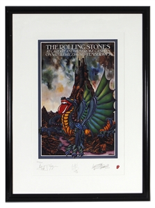 Rolling Stones Original Cardiff and Pembroke Limited Edition Plate Signature Lithographic Concert Poster Print