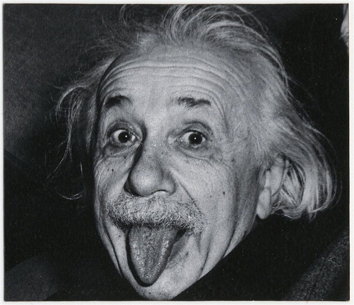 Albert Einstein Vintage Photo of Einstein Sticking Out His Tongue – His Most Famous Pose!