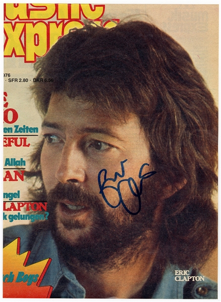 Eric Clapton Signed Magazine Fold-Out Photograph (REAL)