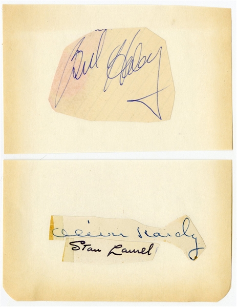 Stan Laurel, Oliver Hardy & Bill Haley Signed Cuts