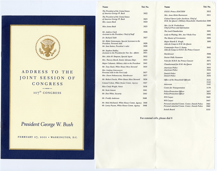 President George W. Bush 2/27/2001 White House Program