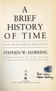 Stephen Hawking Thumbprint Signed “A Brief History of Time” Book (Gary Switlo Collection)