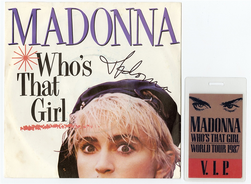 Madonna Signed “Who’s That Girl” 45 Record Sleeve (REAL)