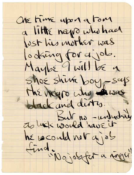 The Beatles John Lennon 1961 Hamburg Handwritten Poem (REAL)