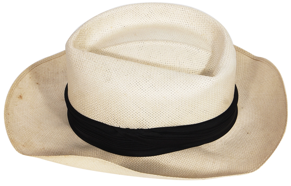 Elton John Owned & Worn Panama White Straw Hat