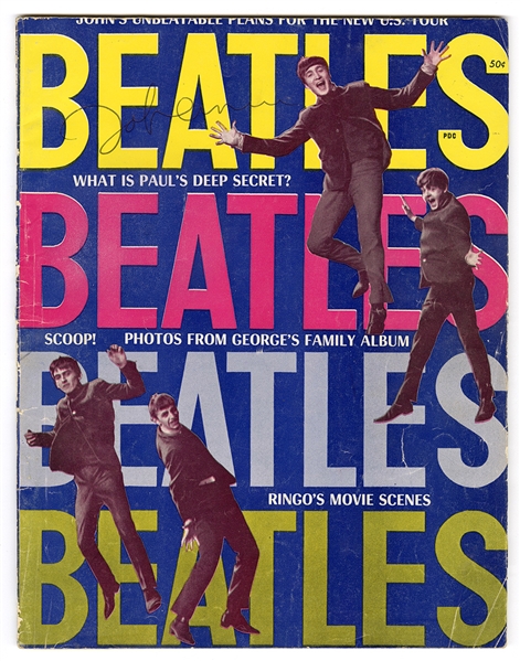 John Lennon Signed “Beatles” Magazine (REAL)