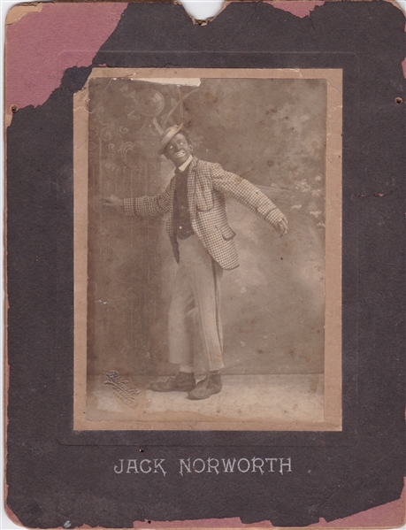 Jack Norworth Take Me Out to the Ball Game Blackface Cabinet Photograph (1908)             