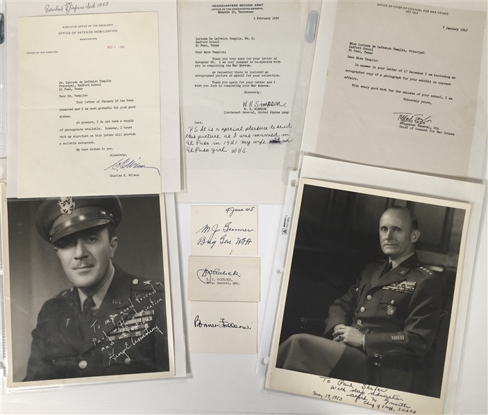 Collection of High Ranking Military Signed Photos, Letters and Historic Documents (50+)