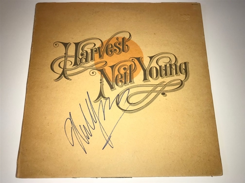 Neil Young Signed "Harvest" Album (REAL)