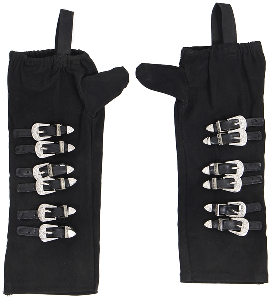 Michael Jackson Owned & Stage Worn Black Buckled Gloves During 1988 “BAD" Tour (Photo-Matched & RGU)