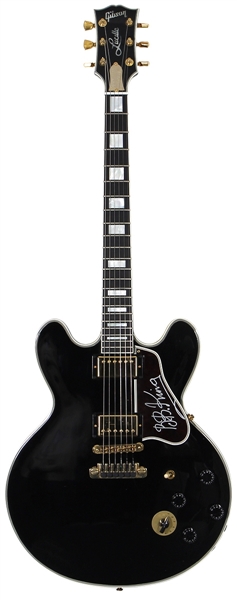 B.B. King Stage Played & Signed 2005 Gibson Lucille Guitar with Stage Used & Signed Microphone (JSA & RGU)