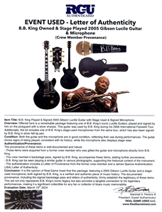 B.B. King Stage Played & Signed 2005 Gibson Lucille Guitar with Stage Used & Signed Microphone (JSA & RGU)