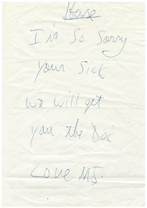 Michael Jackson Signed & Handwritten Note to Assistant (JSA & REAL)