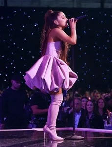 Ariana Grande 12/6/2018 Billboard Women Music Event Stage Worn Purple OTK Knee High Boots