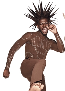 Lil Nas X 2021 Christian Cowan Spring Line Photoshoot Worn Brown Crystal Top