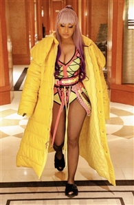 Nicki Minaj Photoshoot Worn Brandon James Yellow Puffer Jacket Circa 2019
