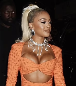 Saweetie Christian Cowan's Spring/Summer 2022 Show Worn Neon Orange Dress