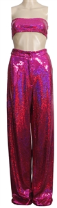 Cardi B Stage Worn Sequined Outfit Including Pants & Bandeau - Worn During 2017 Jimmy Kimmel Live For “Bodak Yellow" Performance