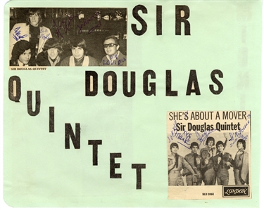 Wilson Pickett & Sir Douglas Quintet Signed Promotional Page