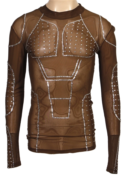 Lil Nas X 2021 Christian Cowan Spring Line Photoshoot Worn Brown Crystal Top