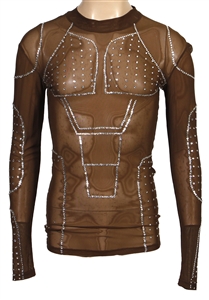 Lil Nas X 2021 Christian Cowan Spring Line Photoshoot Worn Brown Crystal Top
