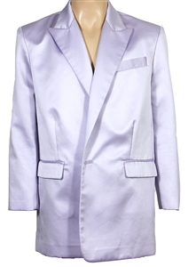 Lil Nas X 2023 New York Fashion Week Christian Cowan Event Worn Baby Pink Satin Suit Jacket