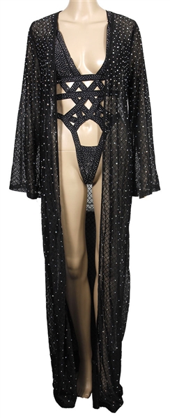 Jennifer Lopez 2019 “Hustlers" Screen Used Robe, Bodysuit Style Shirt & Prop Earrings