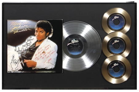 Michael Jackson & Quincy Jones Signed “Thriller Album - Nicest One in Existence With “Make Magic Drawing By MJ (JSA & REAL)
