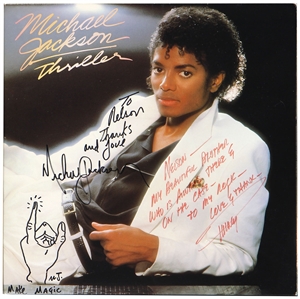 Michael Jackson & Quincy Jones Signed “Thriller" Album - Nicest One in Existence With “Make Magic" Drawing By MJ (JSA & REAL)