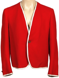 Elvis Presley Owned & 1963 “Viva Las Vegas" Movie Deleted Scene Worn Red Bolero Jacket with Hotel Sahara Hanger (RGU)